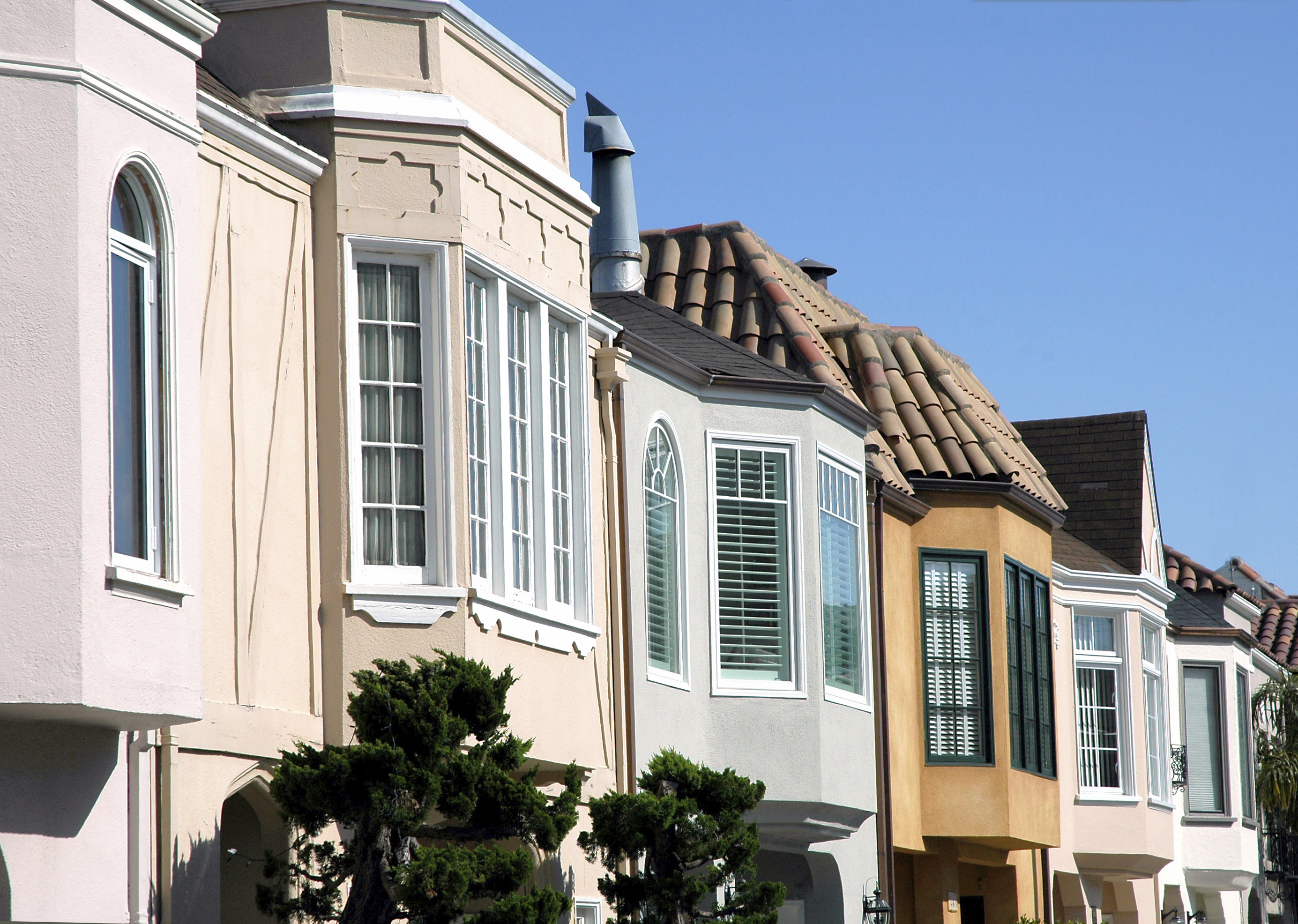 a row of SF homes