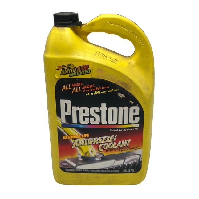 Image of a yellow container labeled "Antifreeze/Coolant Extended Life"