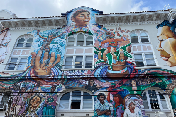 The Women's Building mural in San Francisco's Mission neighborhood. Mural images courtesy of the artists ©1994-2009 Artists. All Rights Reserved. Thanks to artists Juana Alicia, Miranda Bergman, Edythe Boone, Susan Kelk Cervantes, Meera Desai, Yvonne Littleton and Irene Perez.