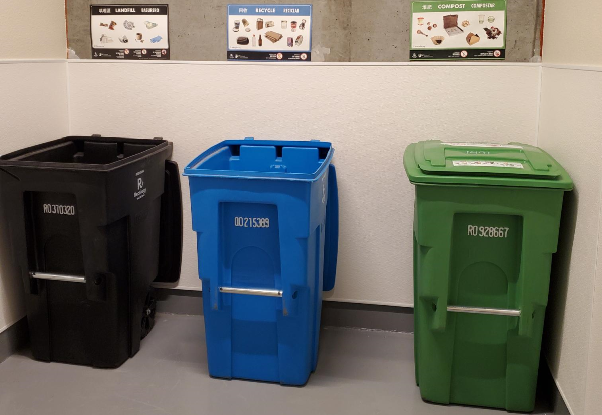 Waste chutes with signage 