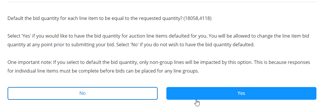 Bid question