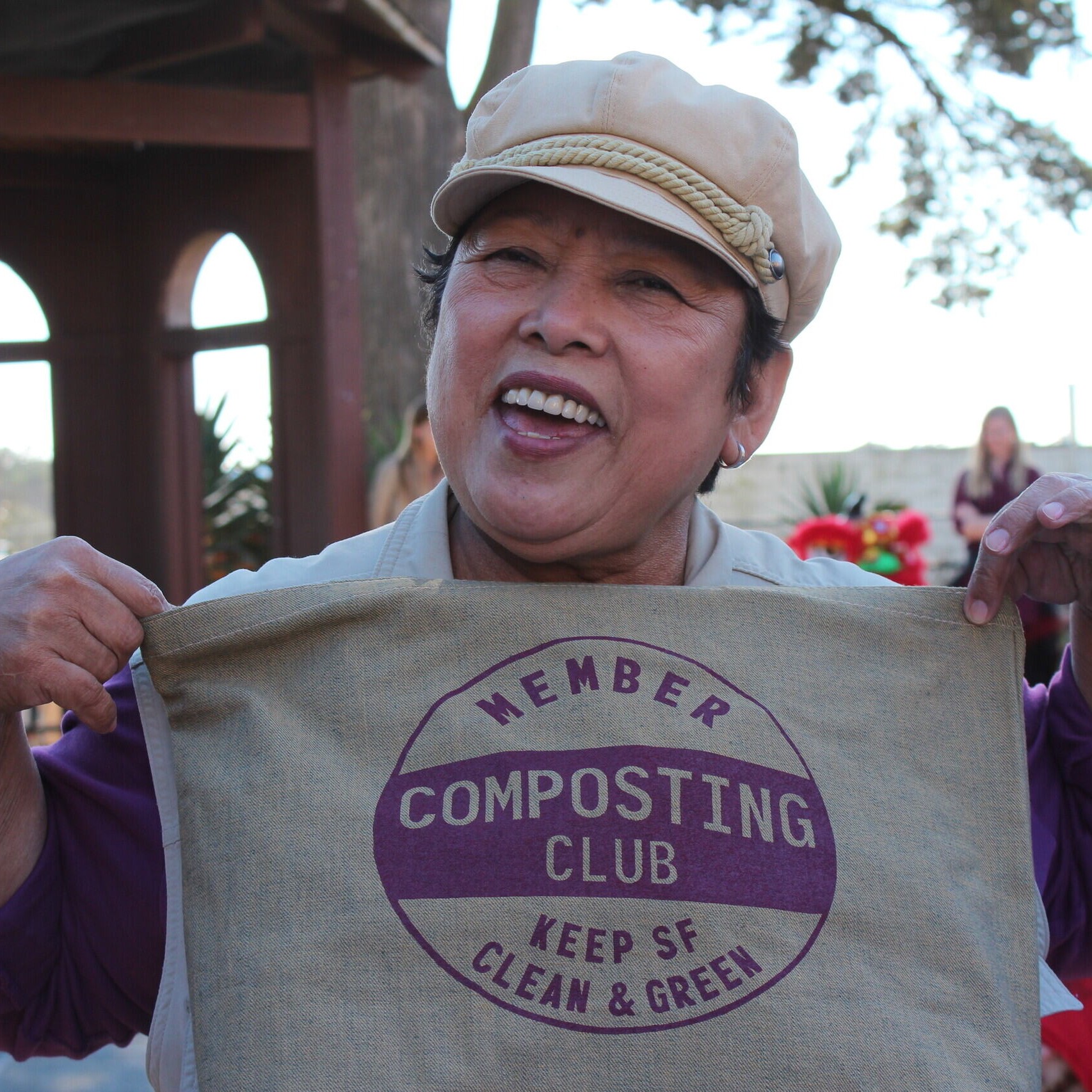 San Francisco Resident holding a compost bag