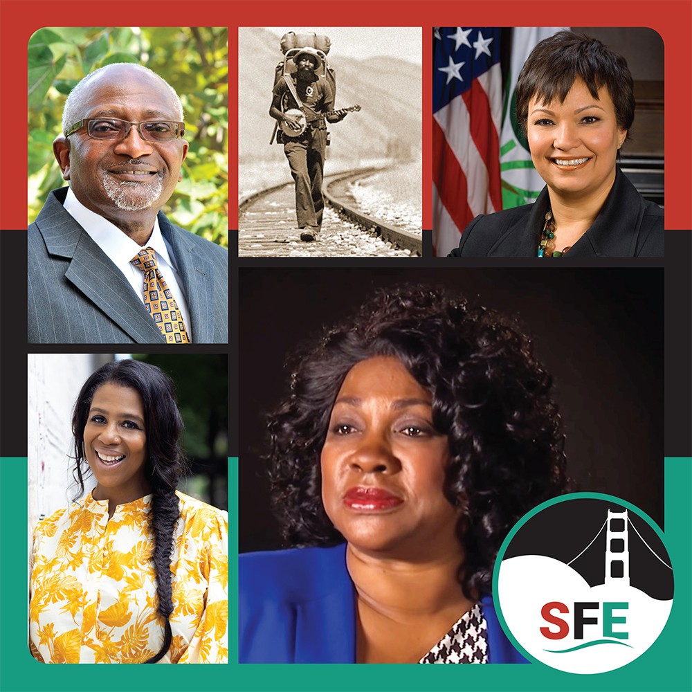 Five Black environmental champions are pictured here in a collage 