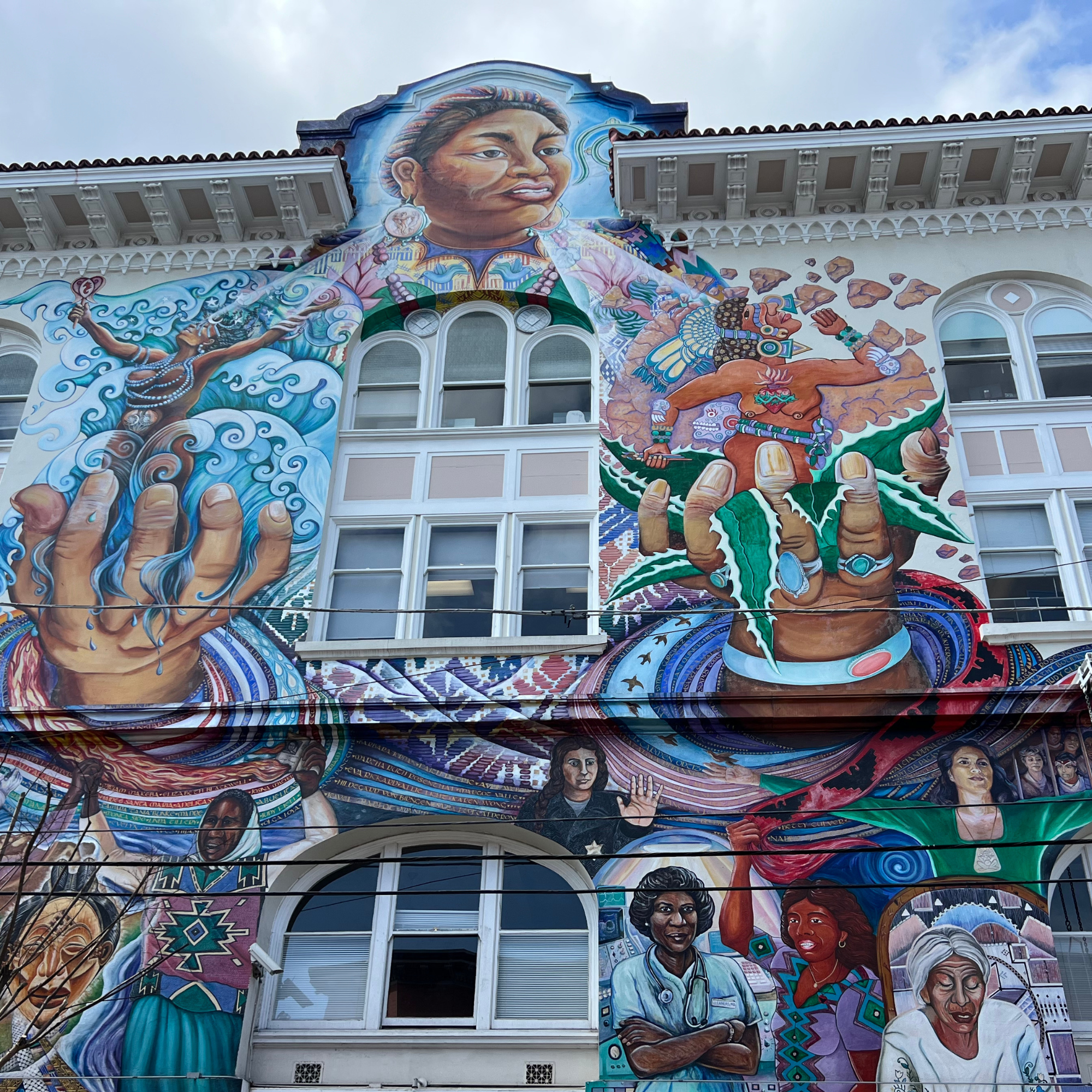 The Women's Building mural in San Francisco's Mission neighborhood. Mural images courtesy of the artists ©1994-2009 Artists. All Rights Reserved. Thanks to artists Juana Alicia, Miranda Bergman, Edythe Boone, Susan Kelk Cervantes, Meera Desai, Yvonne Littleton and Irene Perez.